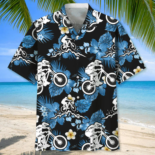 Mountain Bike Nature Hawaiian Shirt - S - hawaiian shirt