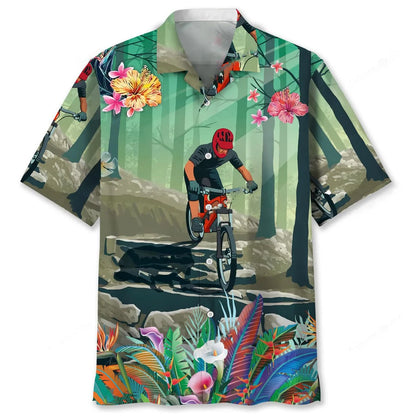 Mountain Bike Tropical Hawaiian Shirt