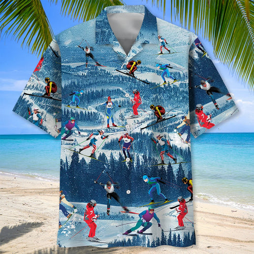 Mountain Skiing Hawaiian Shirt