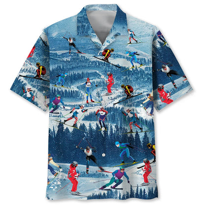 Mountain Skiing Hawaiian Shirt