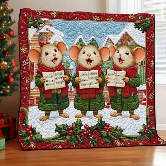 Mouse Christmas Song Quilt Blanket