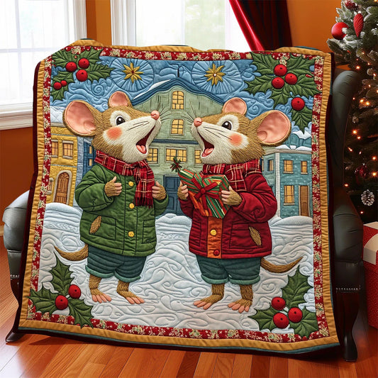 Mouse Winter Choir Quilt Blanket