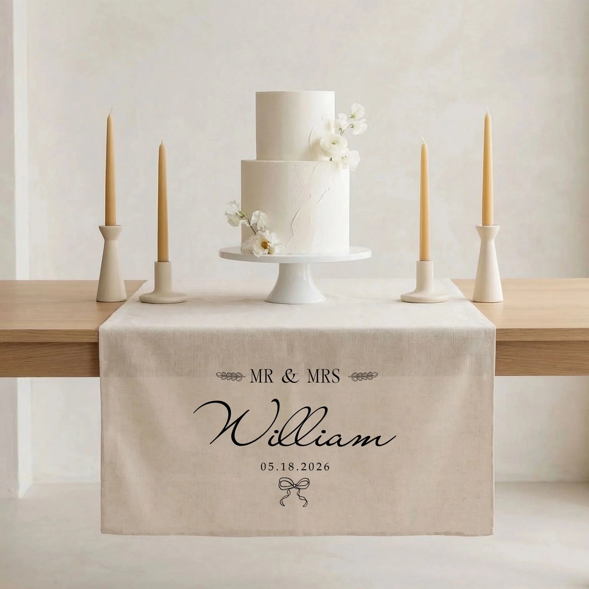 Mr and Mrs Wedding Table Runner Personalized Last Name Wedding Decor Custom Wedding Date Runner, personalized wedding decor