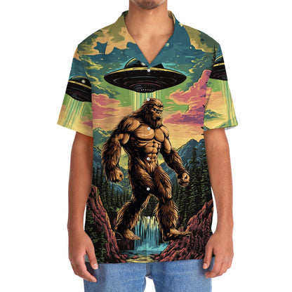 Muscle Bigfoot Hiking Ufo Hawaiian Shirt - 2XL - hawaiian shirt