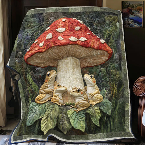 Mushroom Gathering Quilt Blanket