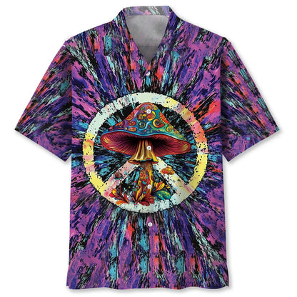 Mushroom Peace Sign Hawaiian Shirt