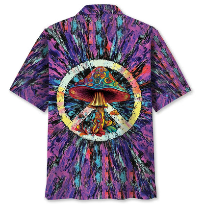 Mushroom Peace Sign Hawaiian Shirt