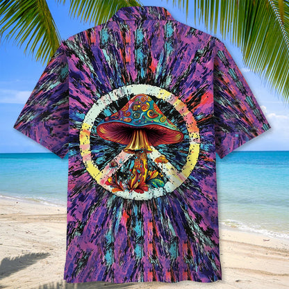 Mushroom Peace Sign Hawaiian Shirt