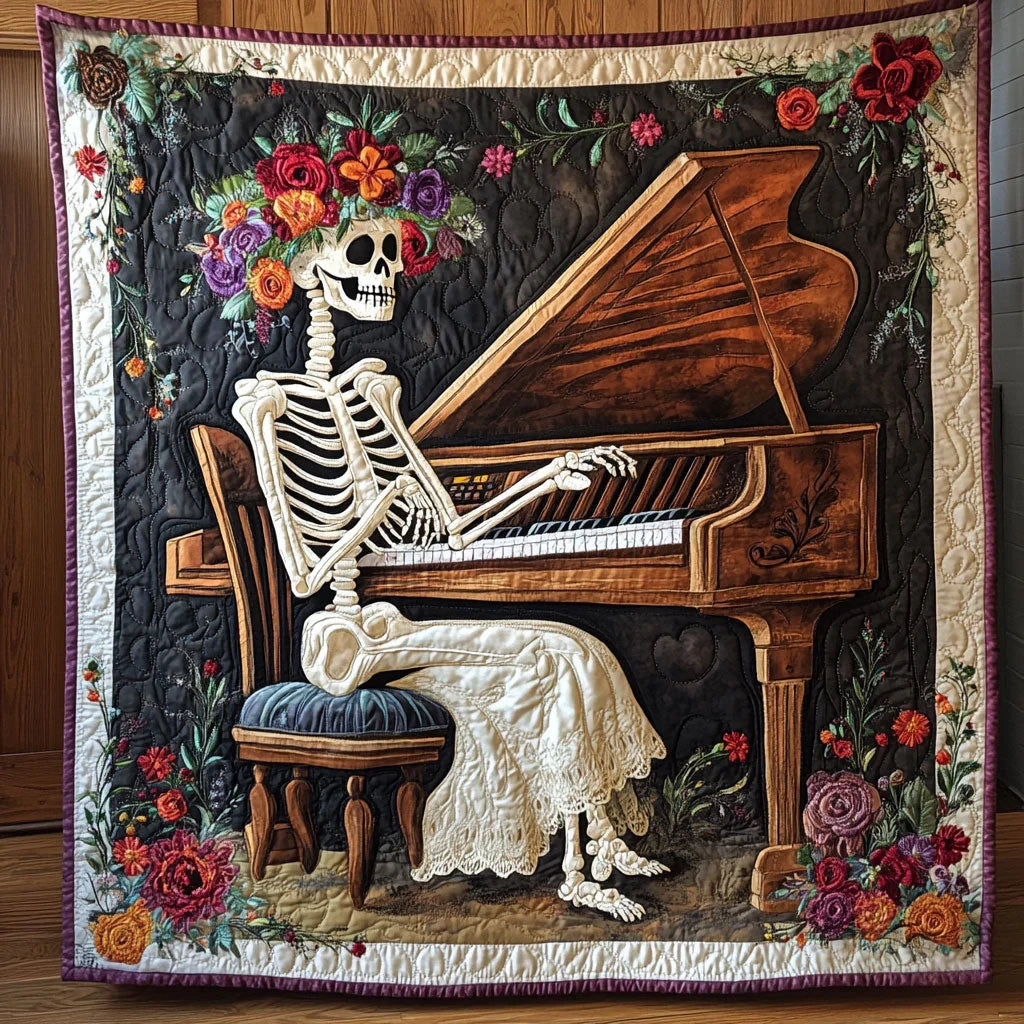 Music Of Skeleton Quilt Blanket