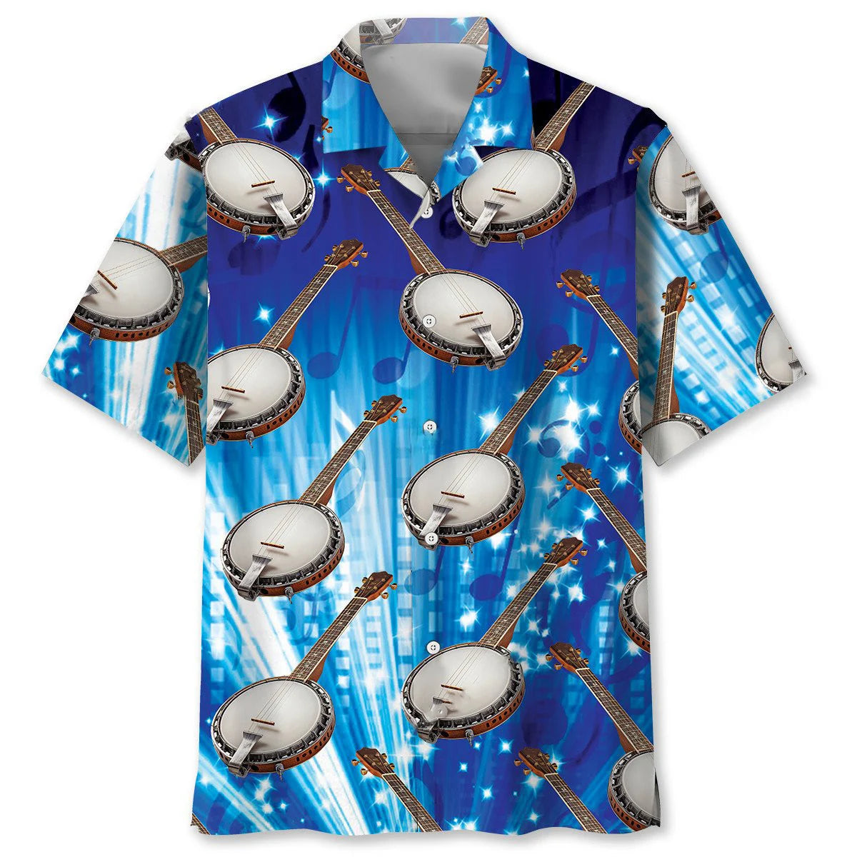 Music Banjo Blue Hawaiian Shirt