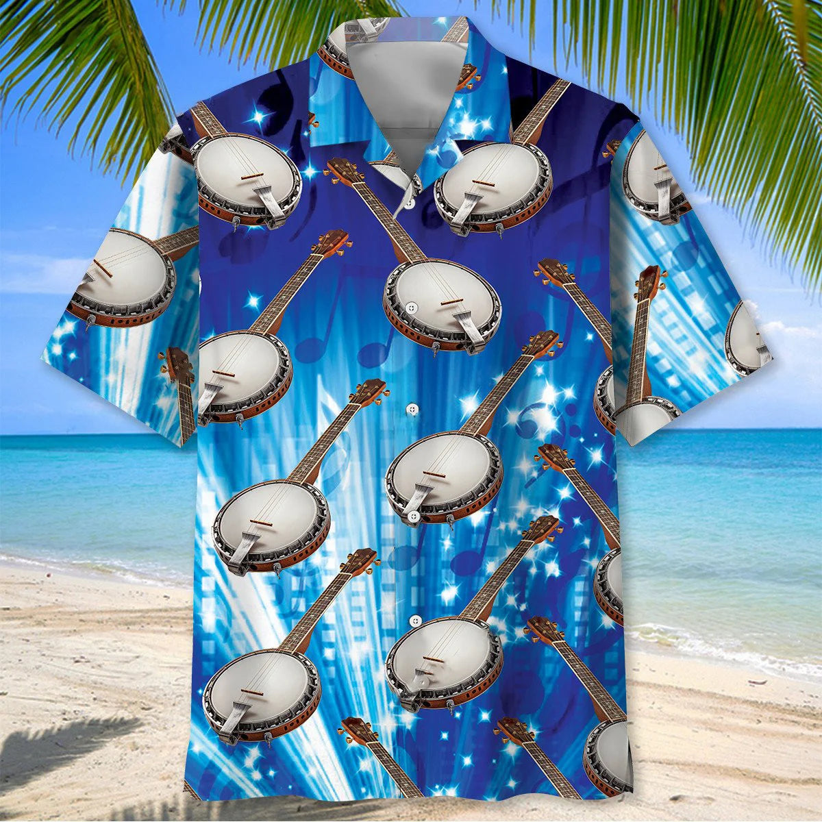 Music Banjo Blue Hawaiian Shirt