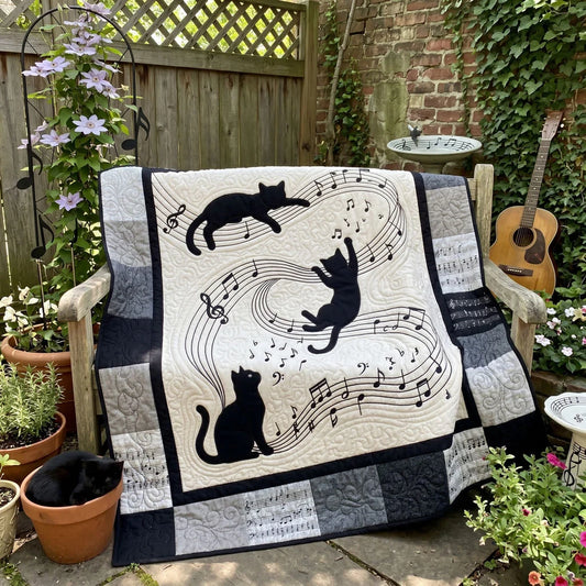 Musical Whiskers Quilt Blanket