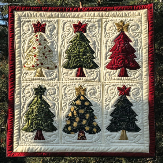 Mutiple Christmas Trees Quilt Blanket