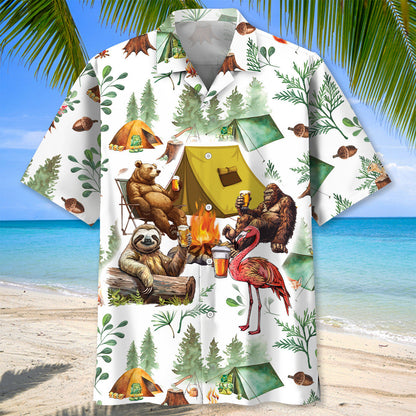 My Camping Friends Have a Drinking Problem Hawaiia - L - hawaiian shirt
