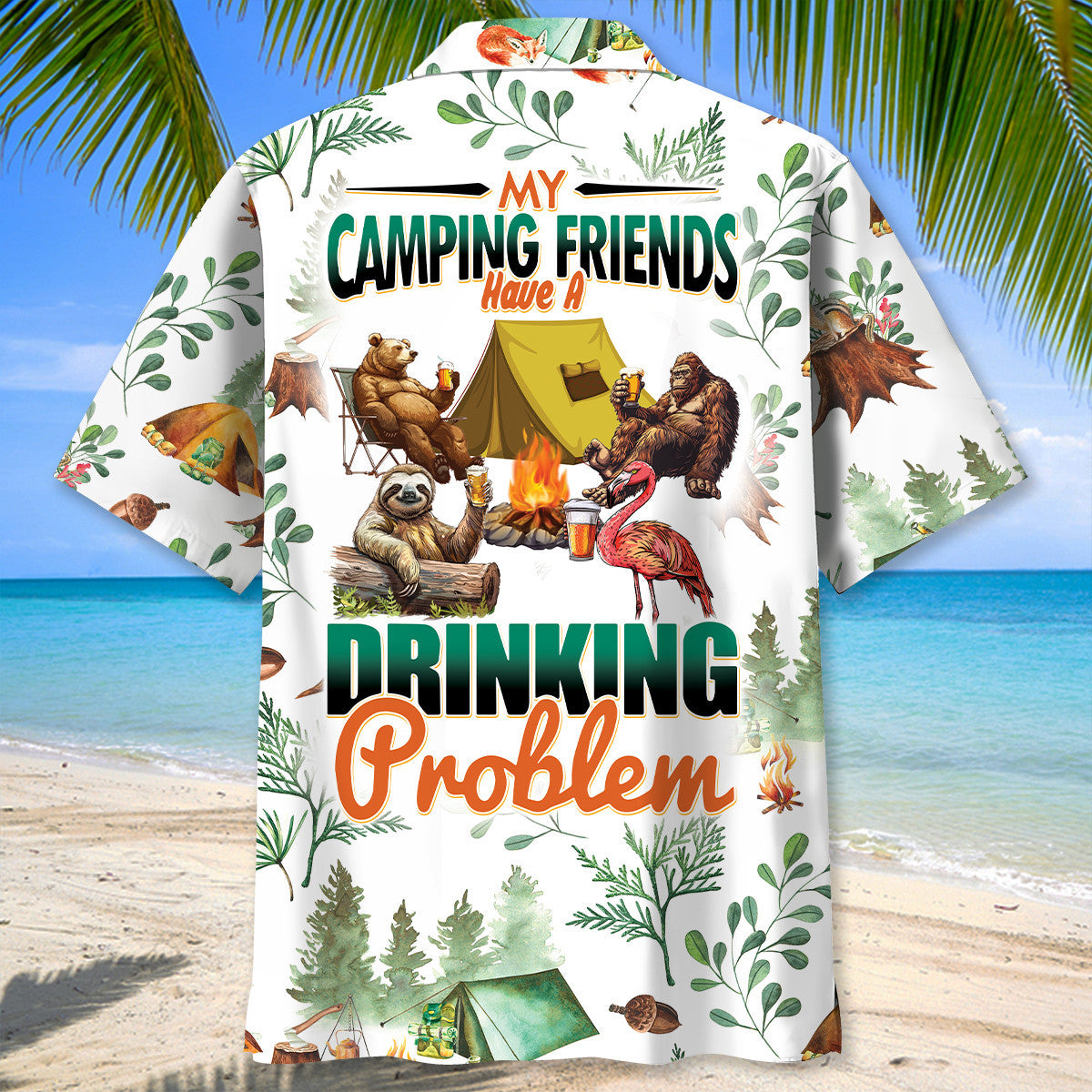 My Camping Friends Have a Drinking Problem Hawaiia - XL - hawaiian shirt