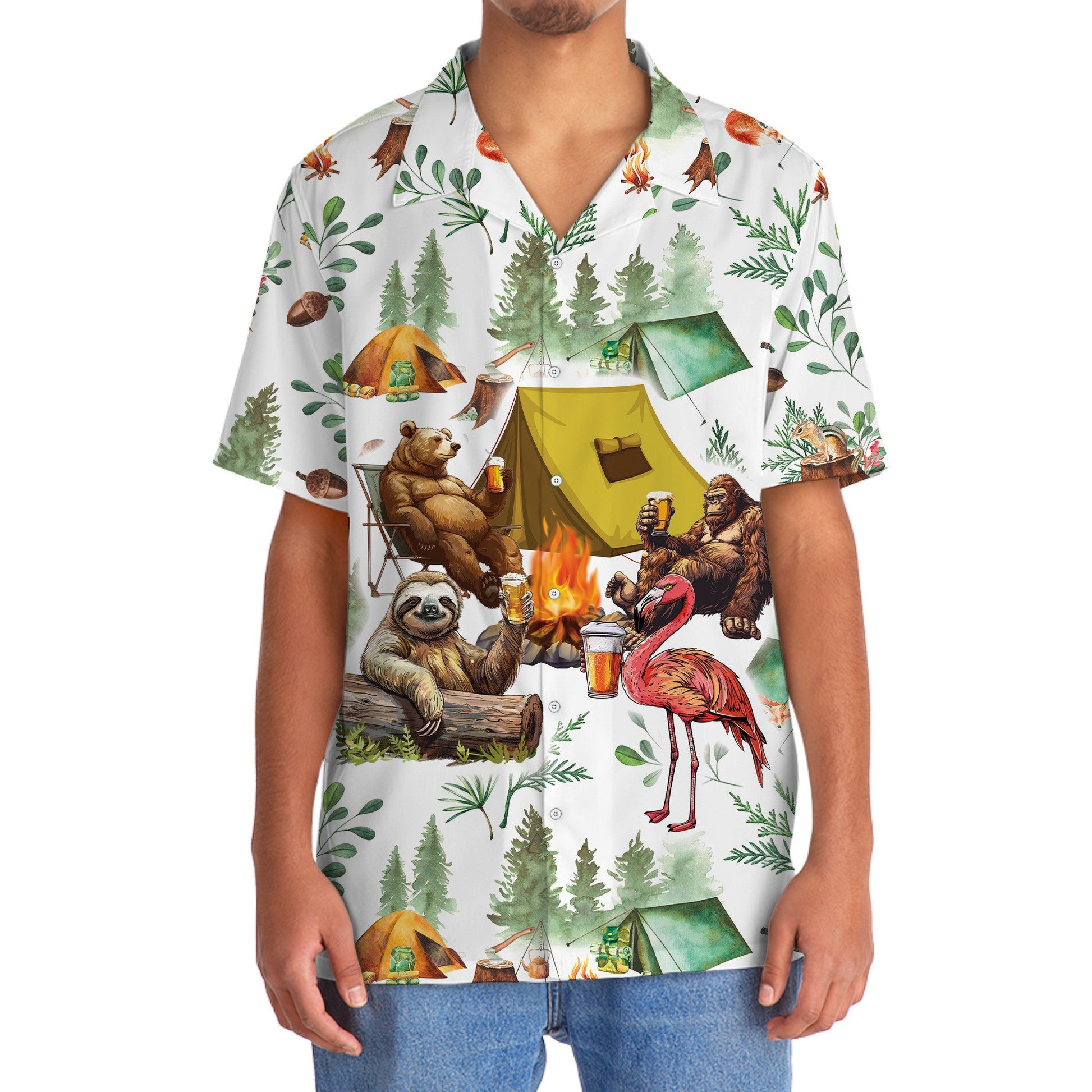 My Camping Friends Have a Drinking Problem Hawaiia - 2XL - hawaiian shirt