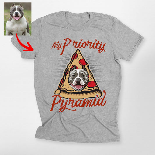 My Priority Pyramid Customized Dog Unisex T-Shirt, custom pet portrait gift for pet lovers