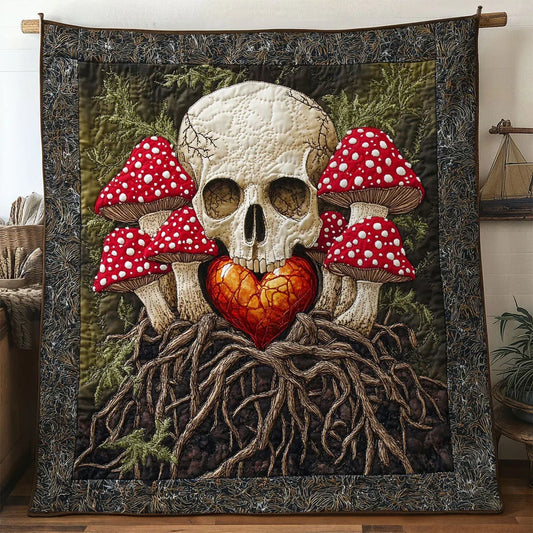 Mystic Bloom Skull Quilt Blanket