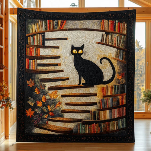 Mystic Cat Book Quilt Blanket