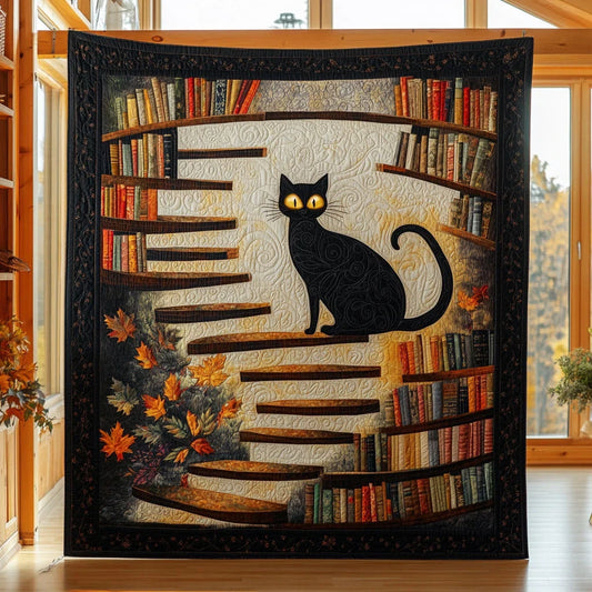 Mystic Cat Book Quilt Blanket