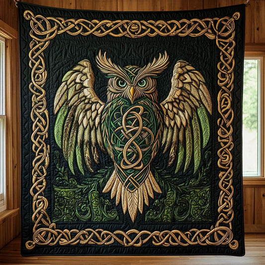 Mystic Celtic Owl Quilt Blanket