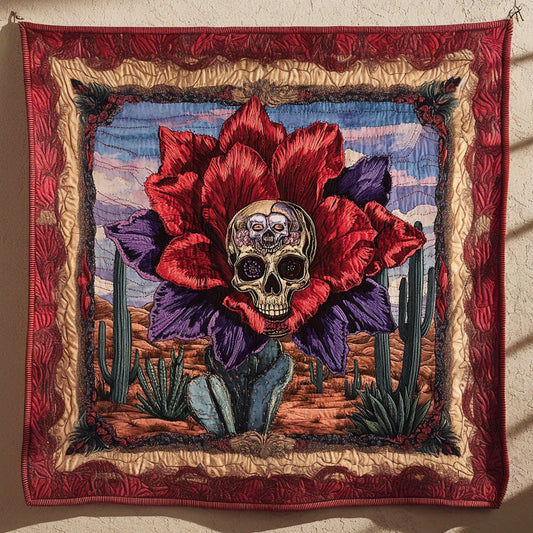 Mystic Desert Skull Quilt Blanket