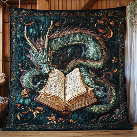 Mystic Dragon Book Quilt Blanket