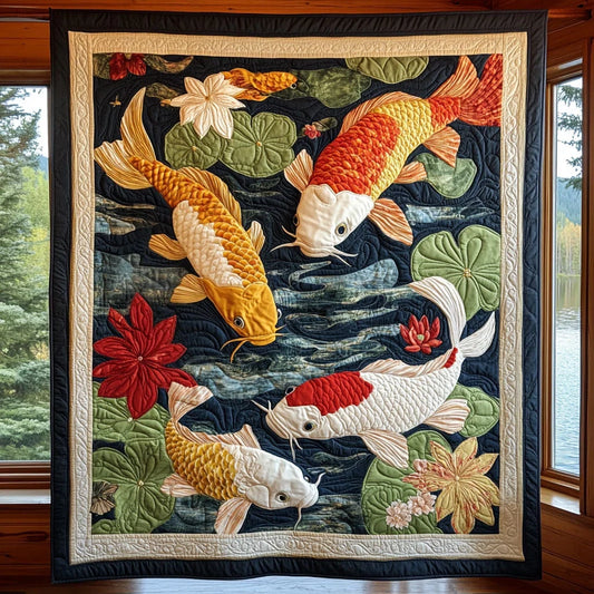 Mystic Koi Quilt Blanket