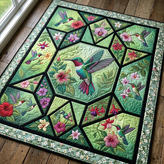 Mystic Meadow Hummingbird Quilt Blanket