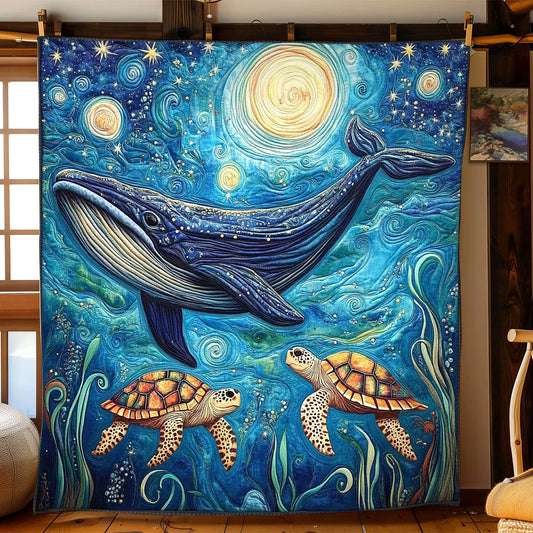 Mystic Night Whale Quilt Blanket
