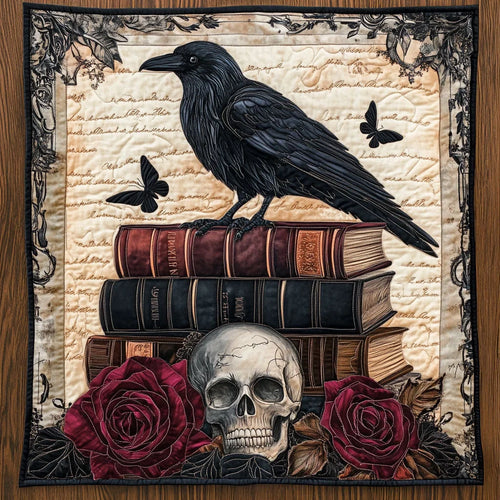 Mystic Raven Skull Quilt Blanket