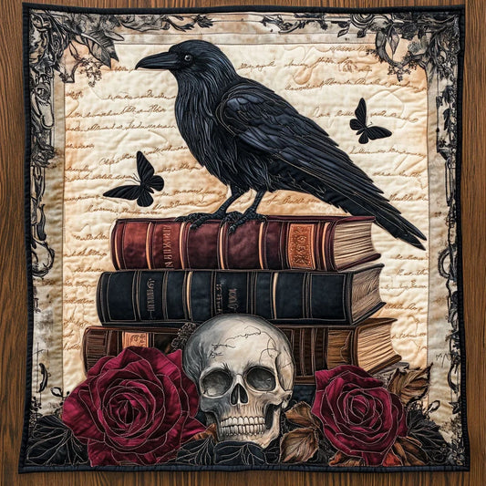 Mystic Raven Skull Quilt Blanket