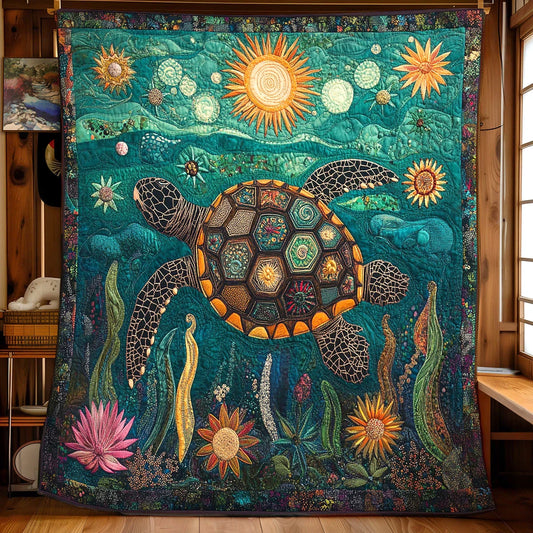 Mystic Turtle Quilt Blanket