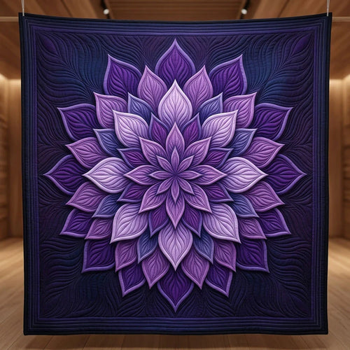 Mystic Violet Bloom Quilt Blanket