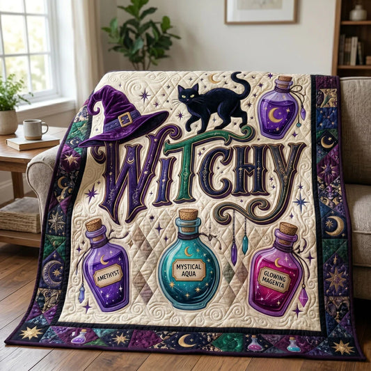 Mystic Witch Potions Quilt Blanket