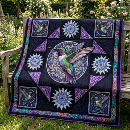 Mystical Hummingbird Quilt Blanket