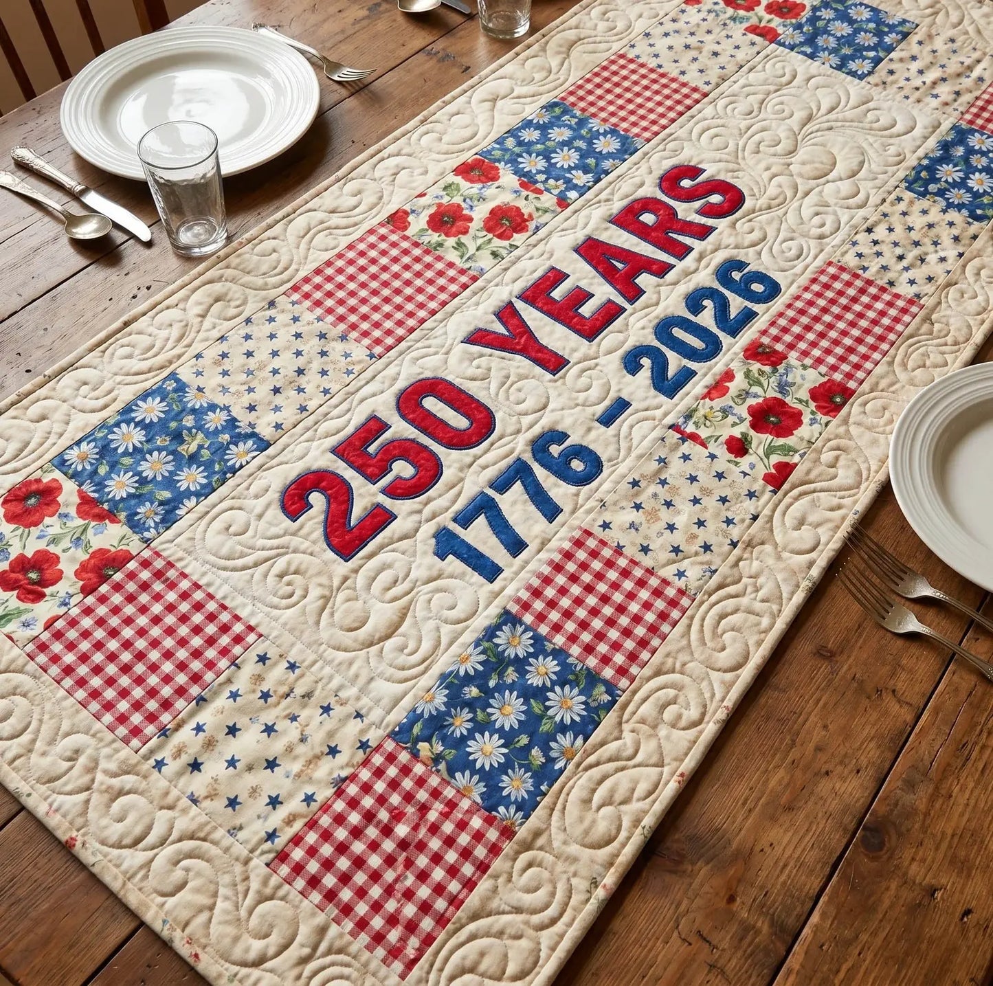 Nation Pride Quilted Table Runner