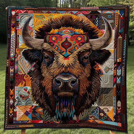 Native American Bison Quilt Blanket
