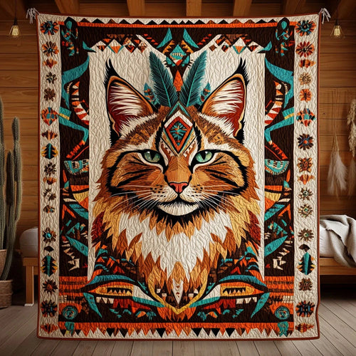 Native American Cat Quilt Blanket