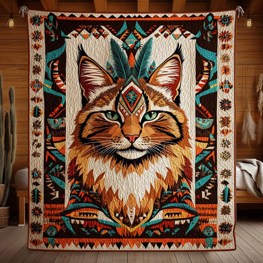 Native American Cat Quilt Blanket