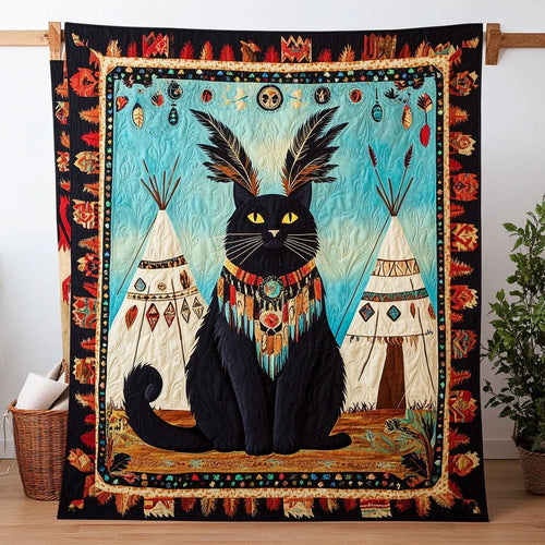 Native American Cat Quilt Blanket