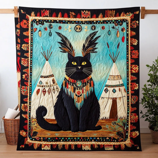Native American Cat Quilt Blanket