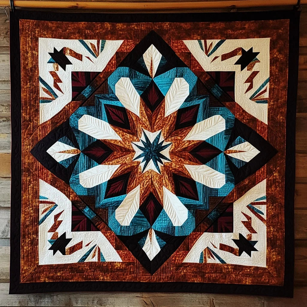 Native American Geometric Quilt Blanket