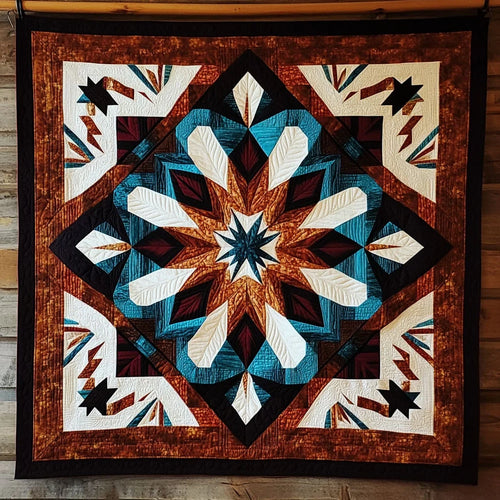 Native American Geometric Quilt Blanket