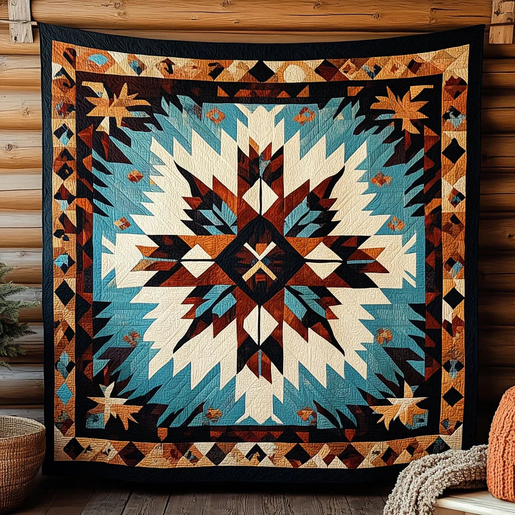Native American Geometric Quilt Blanket