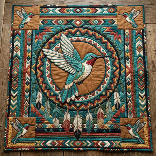 Native American Hummingbird Quilt Blanket