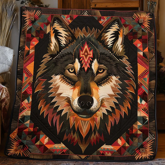 Native American Wolf Quilt Blanket