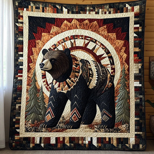 Native Bear Strength Quilt Blanket