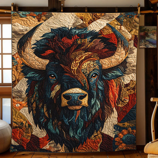 Native Bison Quilt Blanket
