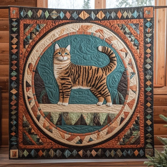 Native Cat Quilt Blanket